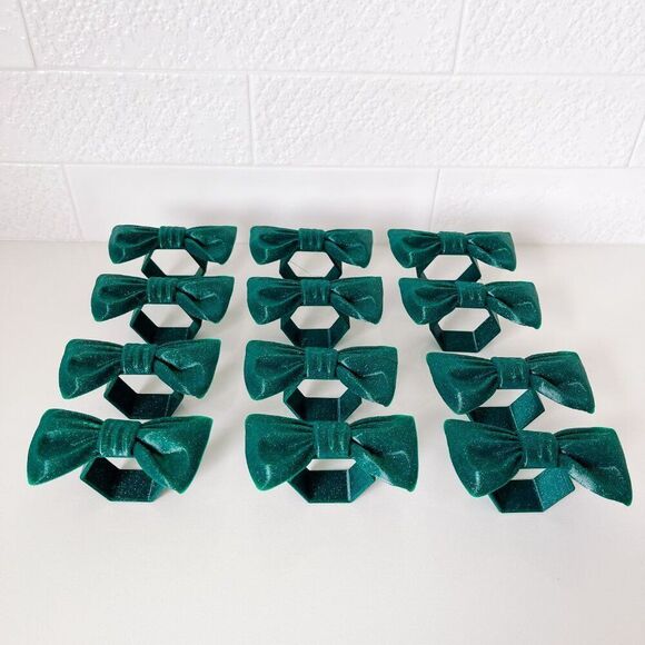 Stylish Bow Napkin Rings – Pine Green Handmade - Wedding Party Event Planner - Picture 12 of 14